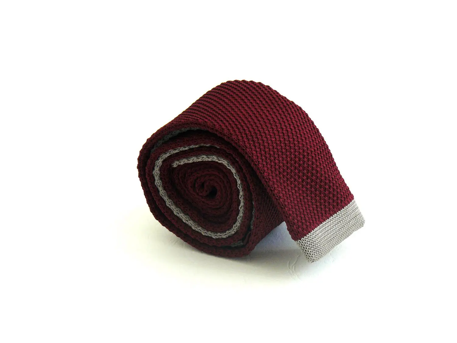 Cravate tricot bordeaux, seconde vue – Arte Del Fai